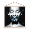 MuchoWow® Textilposter Frau - Schmetterling - Schwarz - Produktbild-Vorschau 1