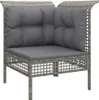 vidaXL 3-tlg. Garten-Lounge-Set mit Kissen Grau Poly Rattan Produktbild-Vorschau 3