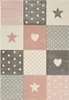 Kinderteppich Babyzimmer Mond Stern Punkte Pastel Pink Grau Produktbild-Vorschau 1