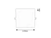 A line drawing of a square LED panel light with dimensions indicated. Podgląd zdjęcia produktu