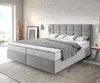 DELIFE Boxspringbett Dream-Fine 180x200 cm Mikrofaser Grau Produktbild-Vorschau 1