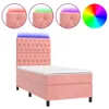 vidaXL Boxspringbett mit Matratze & LED Rosa 90x200 cm Samt Produktbild-Vorschau 1