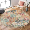 Runder Teppich – Vintage Boho Teppich für Wohnzimmer, 80 cm Produktbild-Vorschau 3