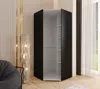 Eckkleiderschrank 192x80x46 cm Schwarz mit Spiegel – Produktbild-Vorschau 2