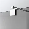 A close-up of a chrome shower wall bracket attached to a glass panel. Produktbild-Vorschau