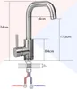 A diagram showing the dimensions and installation details of a faucet. Náhled obrázku produktu