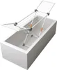 A white drying rack is placed inside a white bathtub. Produktbild-Vorschau