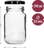 8er-Set Konfitüregläser 190ml mit Twist-Off-Deckeln Produktbild-Vorschau 2