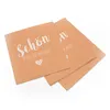 itenga 80x Serviette Schön dass du da bist apricot Produktbild-Vorschau 3