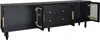 A black TV cabinet with open doors and drawers, showing its interior. Anteprima dell’immagine prodotto