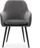 A single gray upholstered chair with black legs, shown from the front. Podgląd zdjęcia produktu