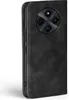 A black flip case for a smartphone is shown from the side, with the camera module visible. Produktbild-Vorschau