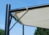 A close-up view of a garden pavilion's frame and canopy, set against a clear blue sky and trees. Produktbild-Vorschau