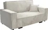 A light gray corduroy sofa with a single throw pillow. Náhled obrázku produktu
