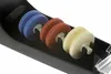 A close-up, angled view of a sharpening system with three sets of sharpening stones in a black holder. Náhled obrázku produktu