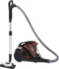 A black and red canister vacuum cleaner with its hose and wand attached, shown against a white background. Produktbild-Vorschau