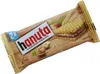 A product package for Ferrero Hanuta wafers, with an image of the wafer and ingredients. Voir les images du produit