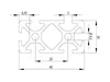 Länge 970mm - Aluminiumprofil 20x40L I-Typ Nut 5 (leicht), Produktbild-Vorschau 2