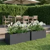 Garten-Pflanzgefäß 2 stk. Anthrazit 60 x 20 x 20 cm Produktbild-Vorschau 2