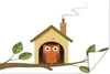 MuchoWow® Poster Illustration einer Eule und ihres Hauses Produktbild-Vorschau 1