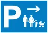 Eltern Kinderwagen Parkplatz Schild mit Richtungspfeil Produktbild-Vorschau 1