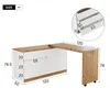 Scrivania angolare 2-in-1 Merax con 6 cassetti su ruote Anteprima dell’immagine prodotto 5
