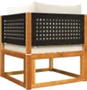 4-tlg. Gartensofa-Set mit Kissen Holz Akazie & Rattan Produktbild-Vorschau 8