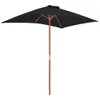 vidaXL Parasol avec mât en bois noir 150x200 cm Voir les images du produit 10