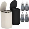 Two laundry hampers with lids open, and four laundry bags filled with clothes. Produktbild-Vorschau