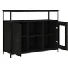 vidaXL Kredens czarny 100x35x80 cm materiał drewnopochodny Podgląd zdjęcia produktu 5