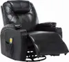 masážne hojdacie kreslo vidaXL Black Imitation Leather Náhľad obrázku produktu 3