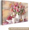 MuchoWow® - Leinwandbilder - Gemälde - Blumen - Vase - Produktbild-Vorschau 1