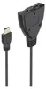 A black HDMI splitter cable with one male connector and two female connectors. Anteprima dell’immagine prodotto