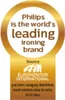 A marketing badge stating Philips is the world's leading ironing brand, with source information from Euromonitor International. Produktbild-Vorschau