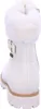 A white boot with fur trim is shown from the back. Produktbild-Vorschau