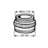 Raccordo Cornat M28/1 x 19,05 mm (3/4) / ottone cromato Anteprima dell’immagine prodotto 2