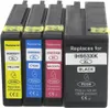 Four printer ink cartridges are lined up against a white background. Produktbild-Vorschau