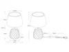 Technical drawing with dimensions of two table lamps. Anteprima dell’immagine prodotto