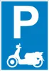 Parkplatz Motorroller Schild A2 Rückseite selbstklebend Produktbild-Vorschau 1