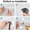 Collage showing the steps for installing a shelf with numbered indicators and German text. Produktbild-Vorschau