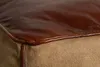 Fußhocker MUSTANG 45cm Echtleder und Leinen braun Produktbild-Vorschau 6