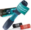 A product shot of a hand and forearm exerciser with interchangeable springs, shown with its packaging in the background. Produktbild-Vorschau