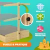SPIELWERK® Bac à sable en bois TONI 120x120cm tapis de sol Voir les images du produit 3