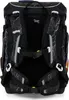 The back view of a black backpack with a lightning bolt pattern. Produktbild-Vorschau