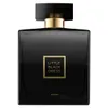 A black perfume bottle with gold accents and text. Anteprima dell’immagine prodotto