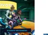 Two women on a futuristic motorcycle in a neon-lit environment. Podgląd zdjęcia produktu