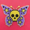Aufnäher - Totenkopf Schmetterling - lila-ocker - Patch Produktbild-Vorschau 11