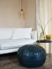Marokkanischer XL Echtleder Pouf - Dunkelblau - Produktbild-Vorschau 2