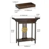 FATIVO Konsolentisch Holz Schmal mit Schublade, 82x32x82 cm Produktbild-Vorschau 5