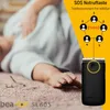 An elderly person lying on the floor next to a mobile phone, with marketing text and graphics about an SOS button. Voir les images du produit